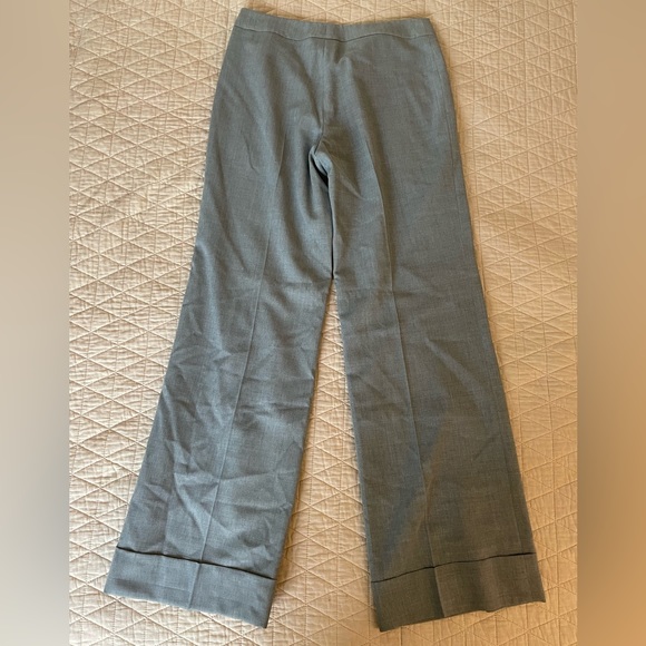 AKRIS punto Flat Front Cuffed Wide Leg Wool Trouser in Gray Size 6 $595 NWOT - Picture 7 of 7
